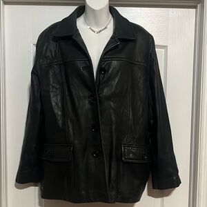 Black Leather Jacket Jones New York L